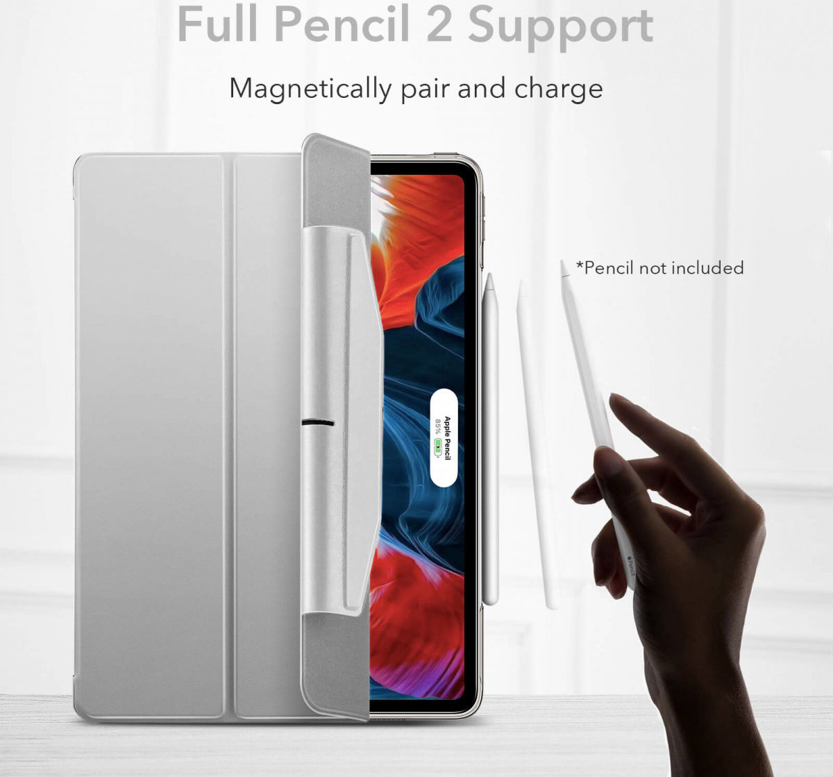 ESR Ascend Apple iPad Pro 12.9 2021 Hoes Tri-Fold Book Case Grijs afbeelding 5