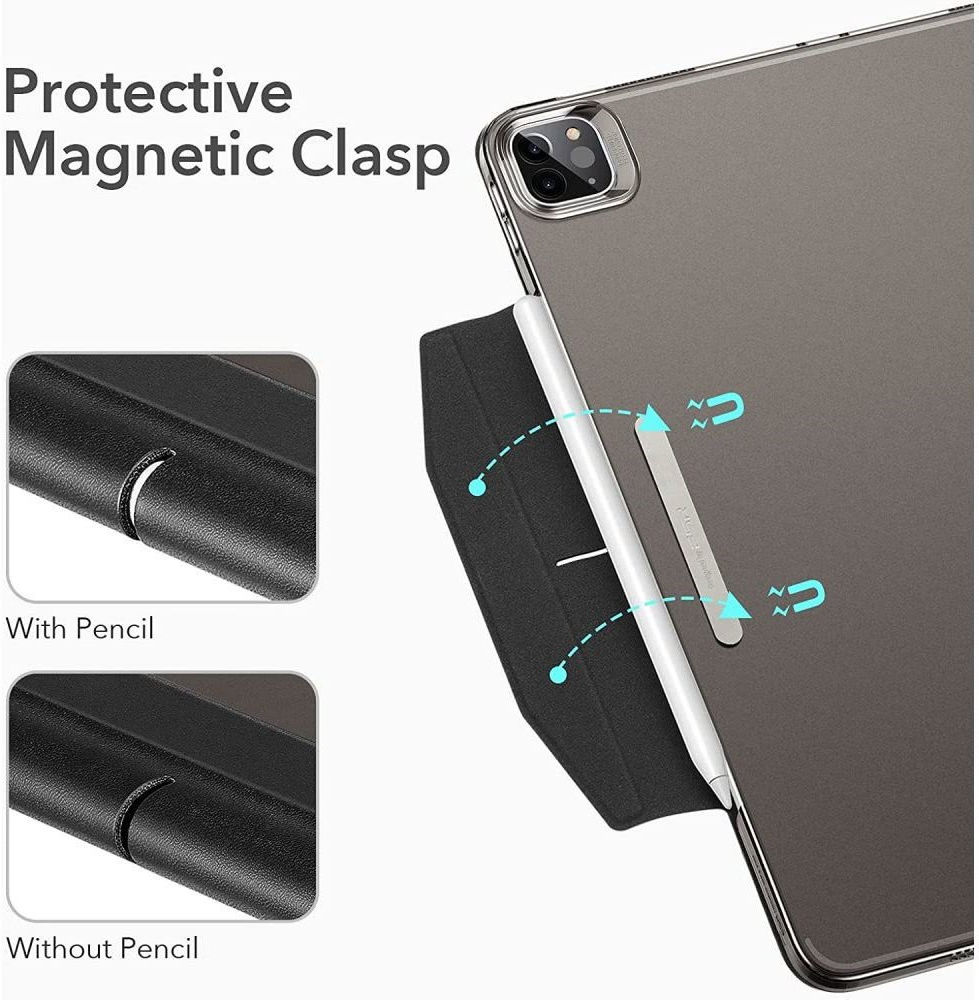 ESR Ascend Apple iPad Pro 12.9 2021 Hoes Tri-Fold Book Case Zwart afbeelding 2