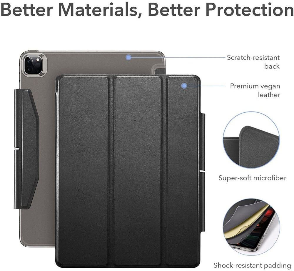 ESR Ascend Apple iPad Pro 12.9 2021 Hoes Tri-Fold Book Case Zwart afbeelding 4