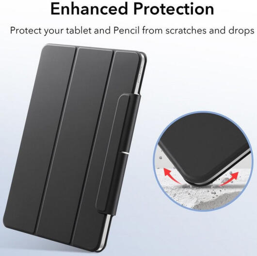 ESR Rebound Slim Apple iPad Pro 12.9 2020 / 2021 Hoes Tri-Fold Zwart afbeelding 4