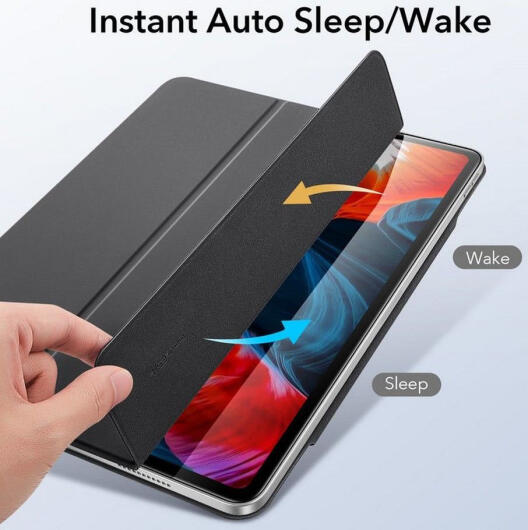 ESR Rebound Slim Apple iPad Pro 12.9 2020 / 2021 Hoes Tri-Fold Zwart afbeelding 5