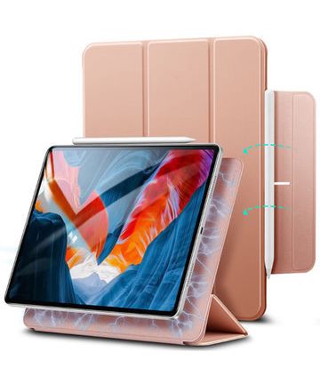 ESR Rebound Slim Apple iPad Pro 12.9 2020 / 2021 Hoes Tri-Fold Rose Hoesjes