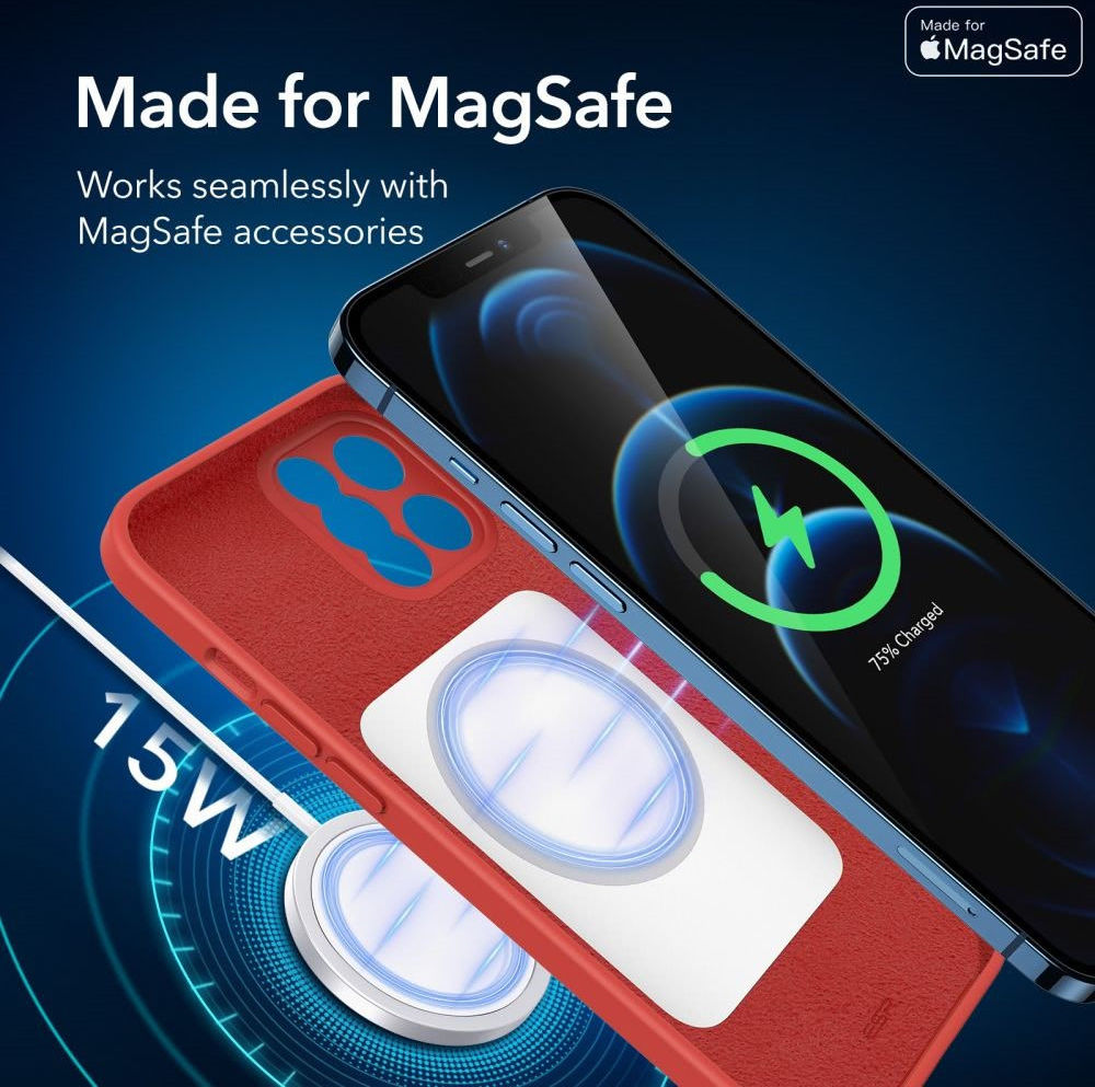 ESR Cloud Soft Apple iPhone 12 Pro Max Hoesje voor MagSafe Rood afbeelding 5