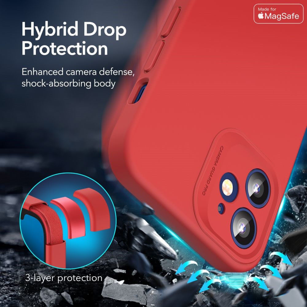 ESR Cloud Soft Apple iPhone 12 Hoesje voor MagSafe Rood afbeelding 8