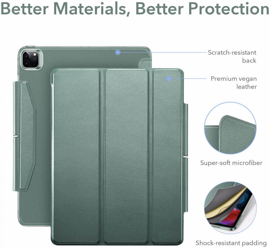 ESR Ascend Apple iPad Pro 12.9 2021 Hoes Tri-Fold Book Case Groen afbeelding 2