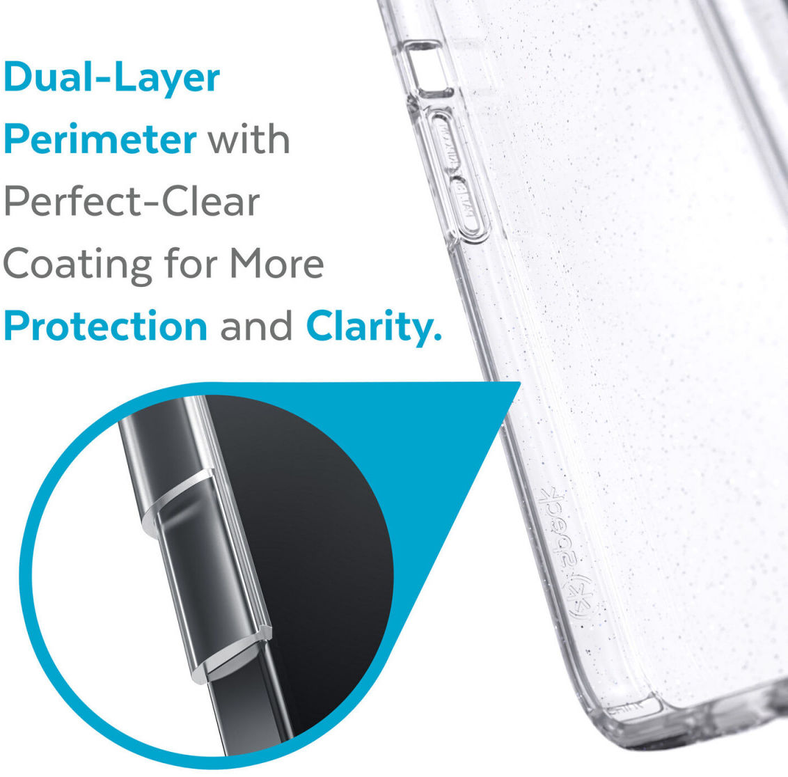 Speck Presidio Perfect Clear iPhone 13 Pro Max Hoesje Glitter afbeelding 4