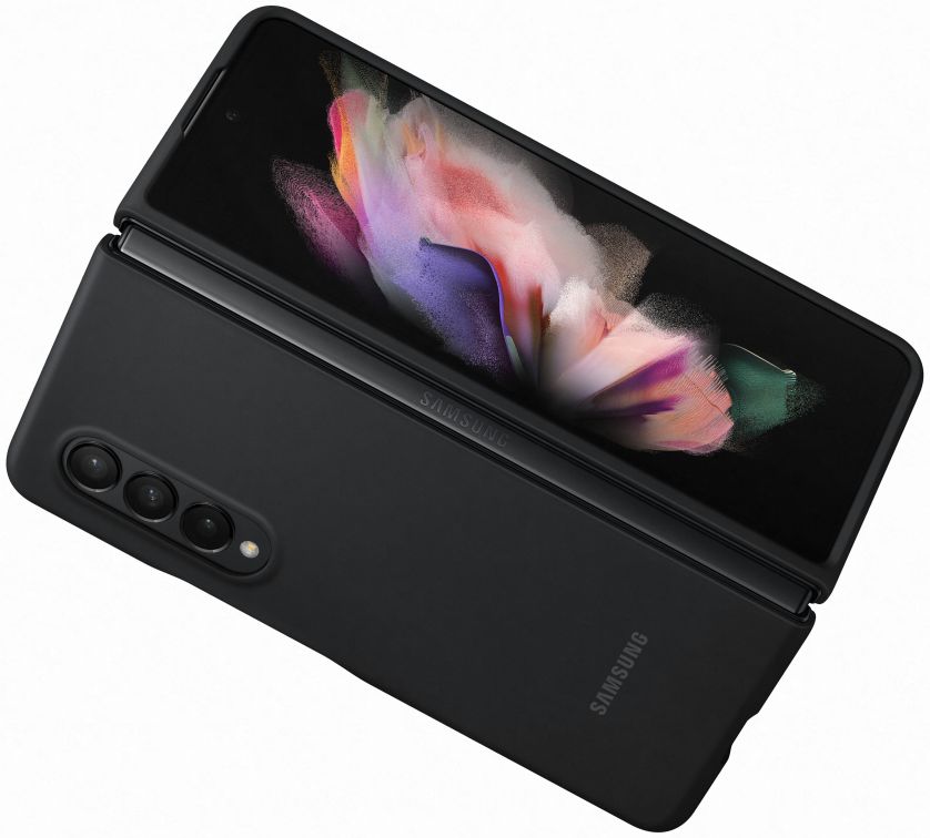 Origineel Samsung Galaxy Z Fold 3 Hoesje Siliconen Cover Zwart afbeelding 2