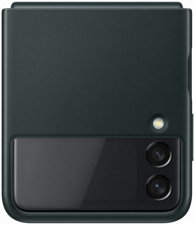 Origineel Samsung Galaxy Z Flip 3 Hoesje Leather Case Groen afbeelding 2