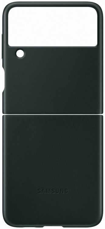 Origineel Samsung Galaxy Z Flip 3 Hoesje Leather Case Groen afbeelding 3