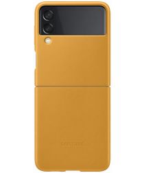 Origineel Samsung Galaxy Z Flip 3 Hoesje Leather Case Geel