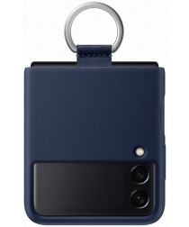 Origineel Samsung Galaxy Z Flip 3 Hoesje Silicone Cover met Ring Blauw