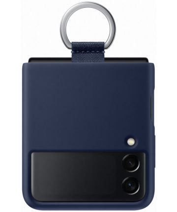 Origineel Samsung Galaxy Z Flip 3 Hoesje Silicone Cover met Ring Blauw Hoesjes