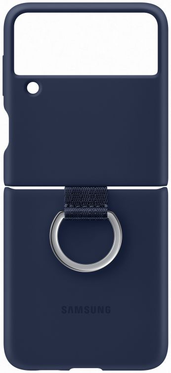 Origineel Samsung Galaxy Z Flip 3 Hoesje Silicone Cover met Ring Blauw afbeelding 2