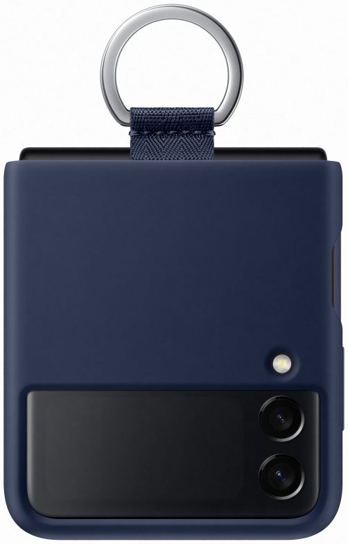 Origineel Samsung Galaxy Z Flip 3 Hoesje Silicone Cover met Ring Blauw afbeelding 1