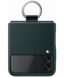 Origineel Samsung Galaxy Z Flip 3 Hoesje Silicone Cover met Ring Green