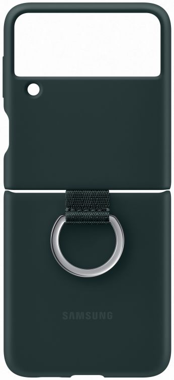 Origineel Samsung Galaxy Z Flip 3 Hoesje Silicone Cover met Ring Green afbeelding 2