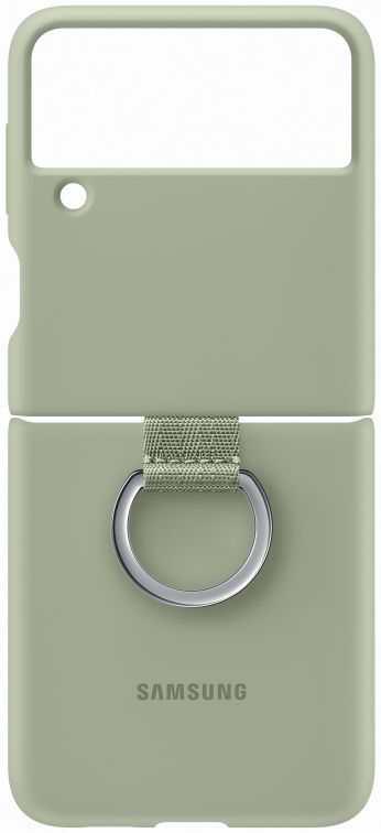 Origineel Samsung Galaxy Z Flip 3 Hoesje Silicone Cover met Ring Groen afbeelding 2