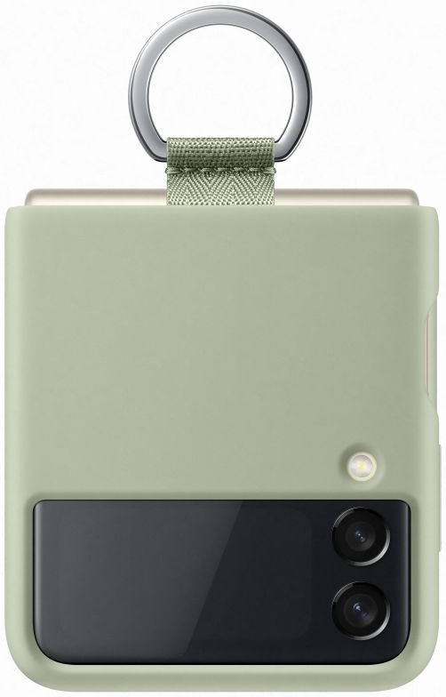 Origineel Samsung Galaxy Z Flip 3 Hoesje Silicone Cover met Ring Groen afbeelding 1