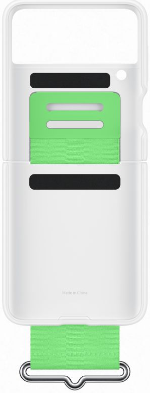 Origineel Samsung Galaxy Z Flip 3 Siliconen Hoesje met Band Wit afbeelding 5