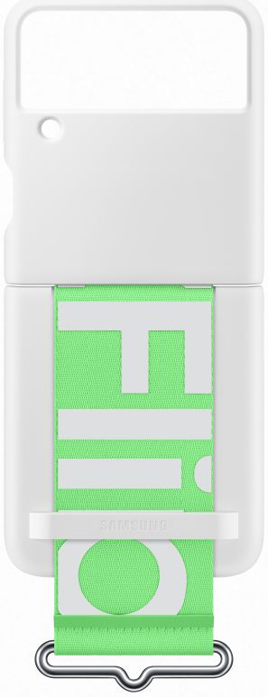 Origineel Samsung Galaxy Z Flip 3 Siliconen Hoesje met Band Wit afbeelding 4