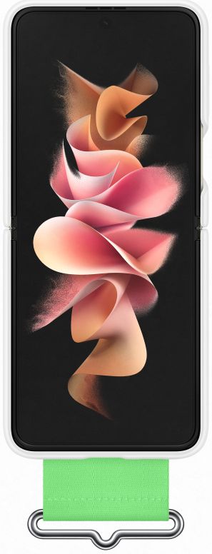 Origineel Samsung Galaxy Z Flip 3 Siliconen Hoesje met Band Wit afbeelding 6