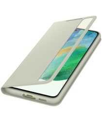 Origineel Samsung Galaxy S21 FE Hoesje Smart Clear View Cover Groen