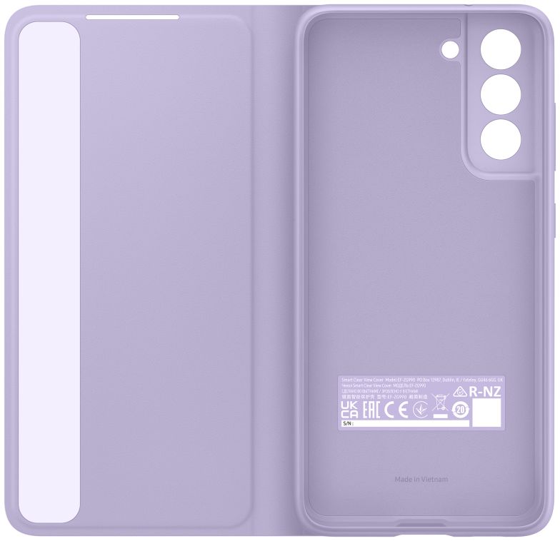 Origineel Samsung Galaxy S21 FE Hoesje Smart Clear View Cover Paars afbeelding 4