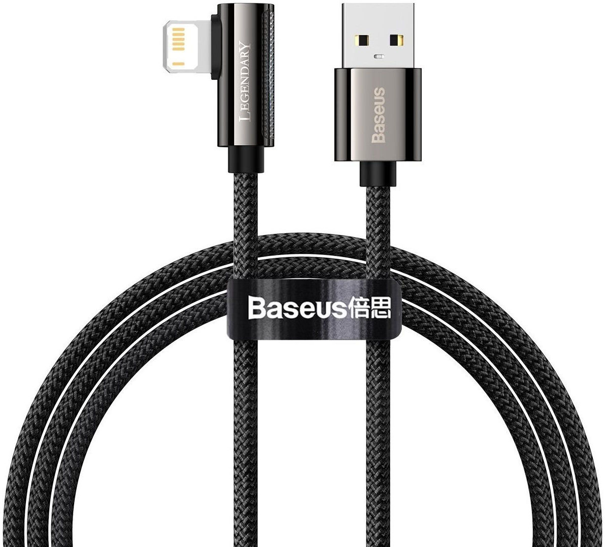 Baseus Legend Series USB naar Apple Lightning Kabel 2.4A Zwart 1M afbeelding 1