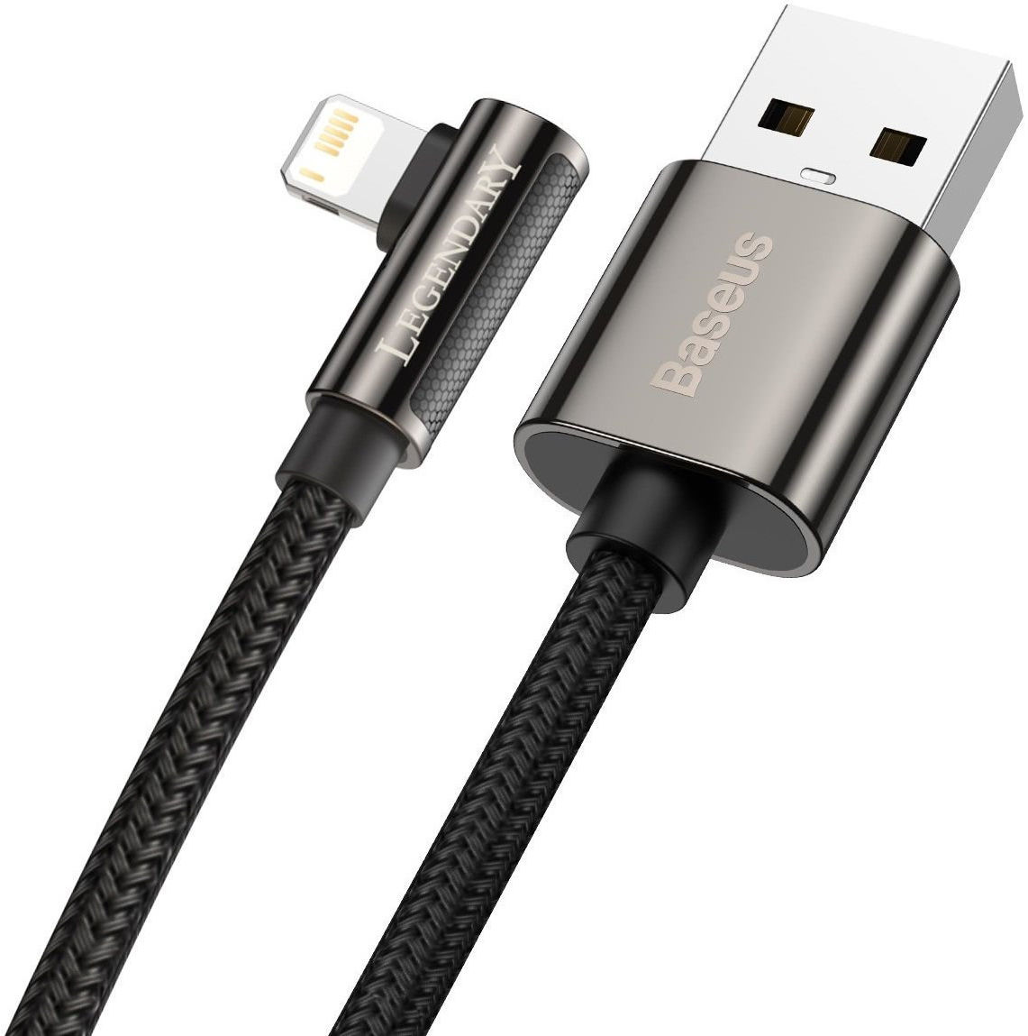 Baseus Legend Series USB naar Apple Lightning Kabel 2.4A Zwart 2M afbeelding 2
