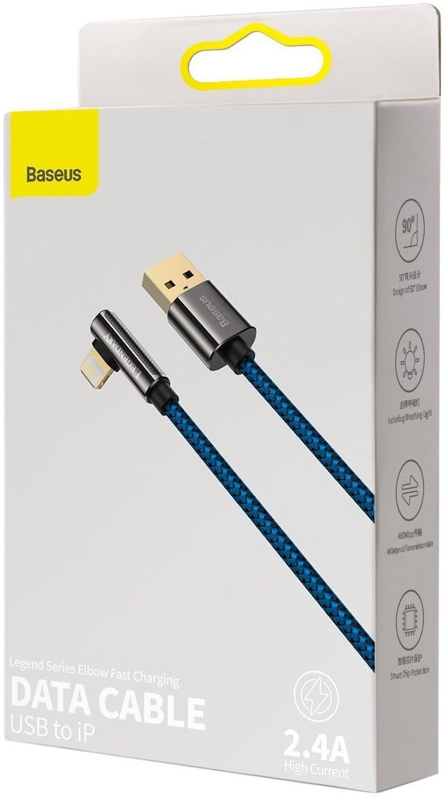 Baseus Legend Series USB naar Apple Lightning Kabel 2.4A Blauw 1M afbeelding 10