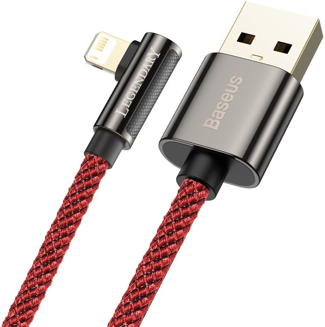 Baseus Legend Series USB naar Apple Lightning Kabel 2.4A Rood 1M afbeelding 2