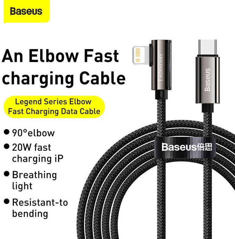 Baseus Legend Series USB-C naar Apple Lightning Kabel 20W Zwart 2M afbeelding 4