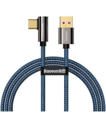 Baseus Legend Series USB naar USB-C Kabel 66W Blauw 1M Kabels