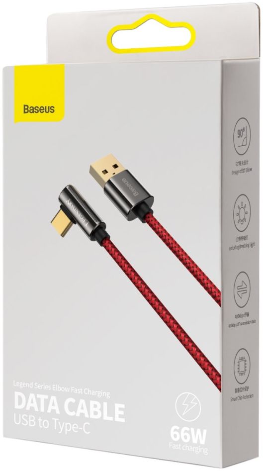 Baseus Legend Series USB naar USB-C Kabel 66W Rood 2M afbeelding 12