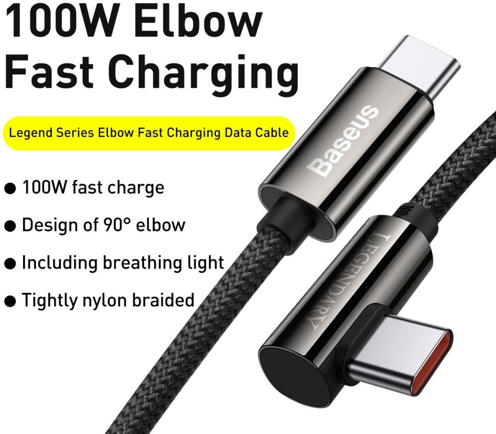 Baseus Legend Series USB-C naar USB-C Kabel 100W Zwart 1M afbeelding 8