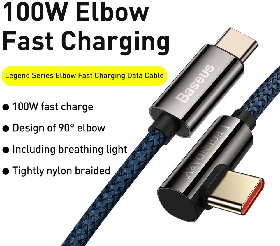Baseus Legend Series USB-C naar USB-C Kabel 100W Blauw 2M afbeelding 12