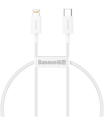 Baseus Superior Serie USB-C naar Apple Lightning PD 20W Wit 1 Meter Kabels