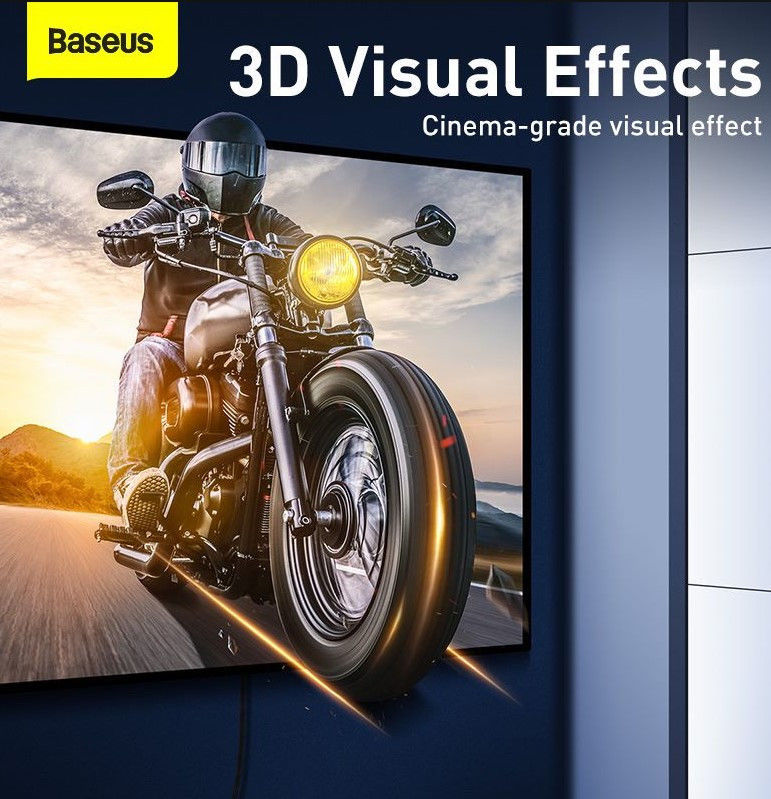 Baseus HDMI 8K naar HDMI 8K Kabel 48Gbps met HDMI 2.1 3M Zwart afbeelding 4