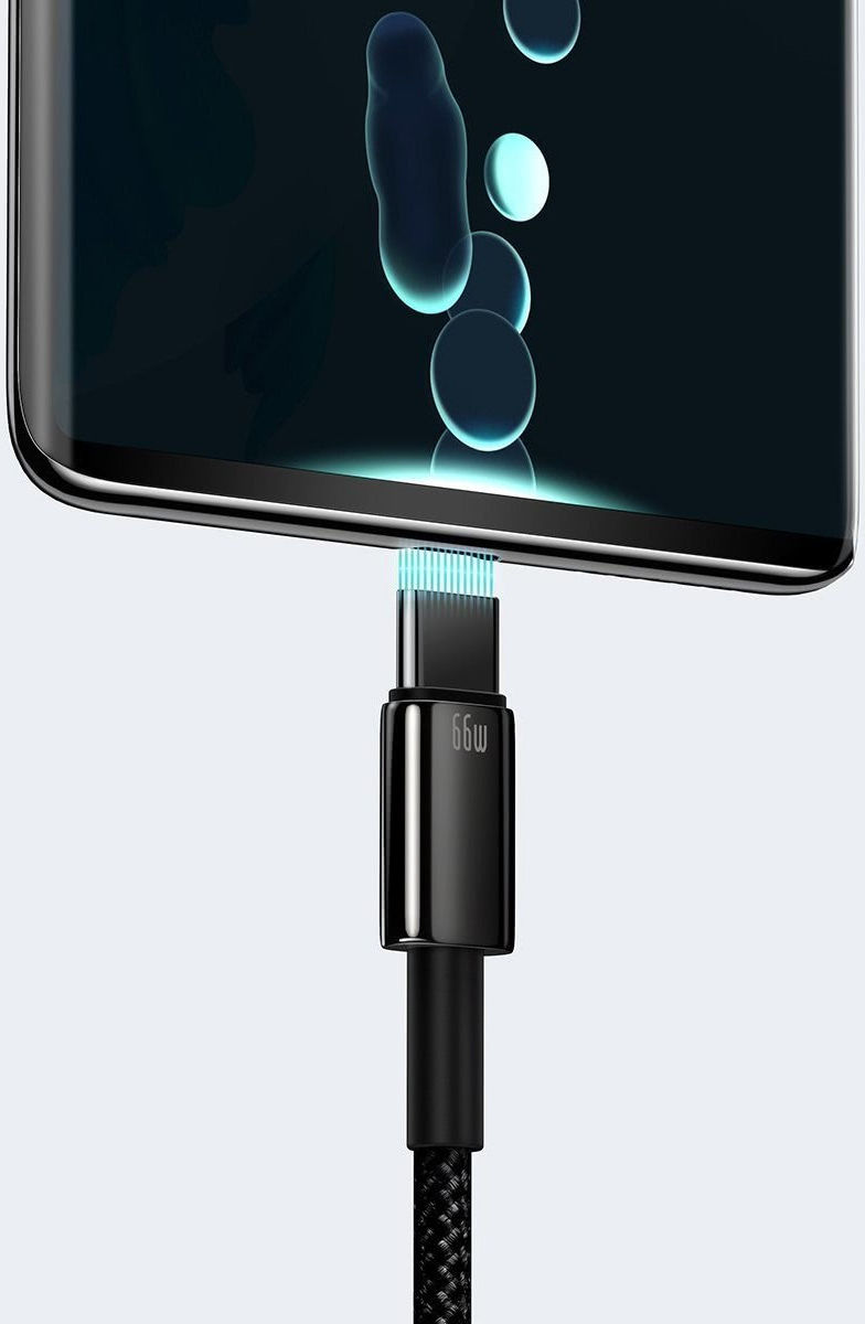Baseus Tungsten Gold 66W Fast Charge USB naar USB-C Kabel 2 Meter afbeelding 4