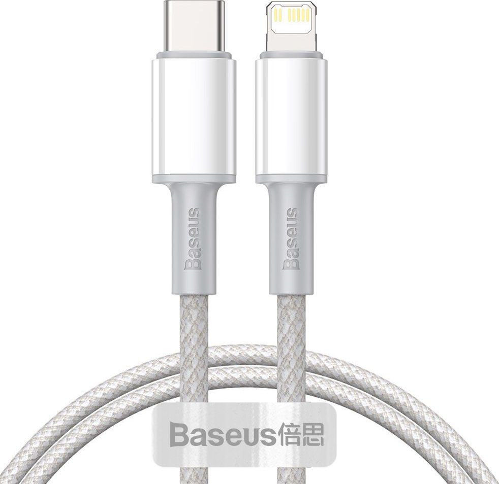 Baseus High Density Braided USB-C naar Apple Lightning PD 20W Wit 1M afbeelding 1