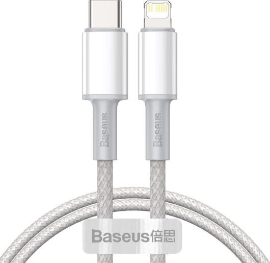 Baseus High Density Braided USB-C naar Apple Lightning PD 20W Wit 1M afbeelding 1