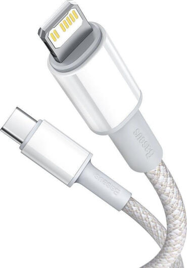 Baseus High Density Braided USB-C naar Apple Lightning PD 20W Wit 1M afbeelding 2