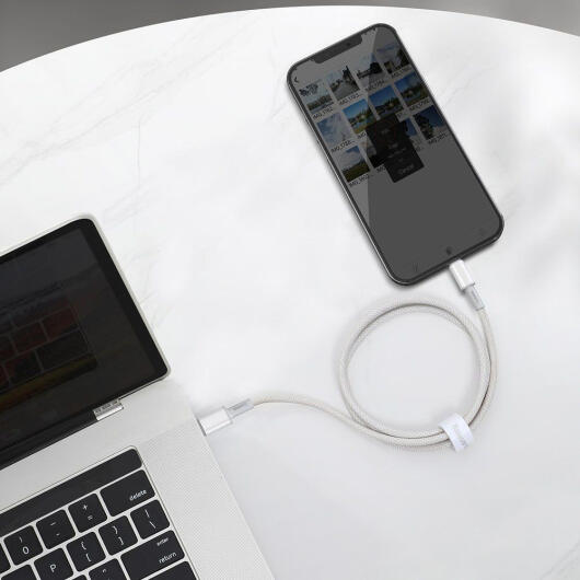 Baseus High Density Braided USB-C naar Apple Lightning PD 20W Wit 1M afbeelding 6