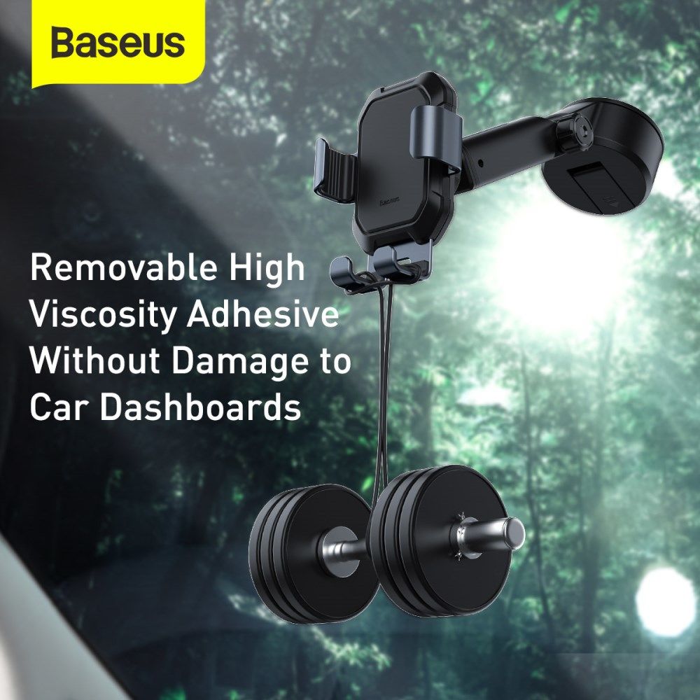Baseus Tank Gravity Raam/Dashboard Telefoonhouder met Zuignap Zwart afbeelding 4