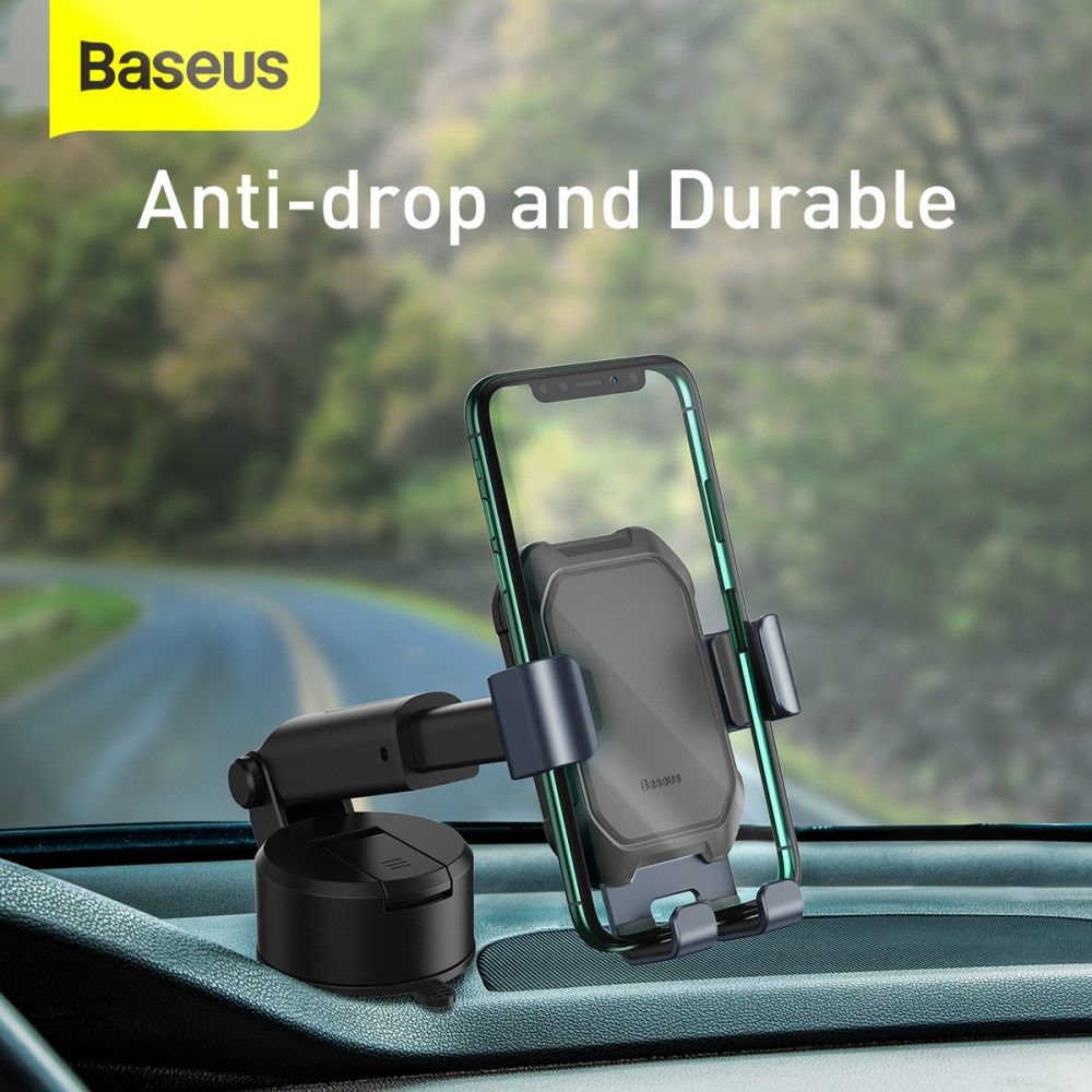 Baseus Tank Gravity Raam/Dashboard Telefoonhouder met Zuignap Zwart afbeelding 5