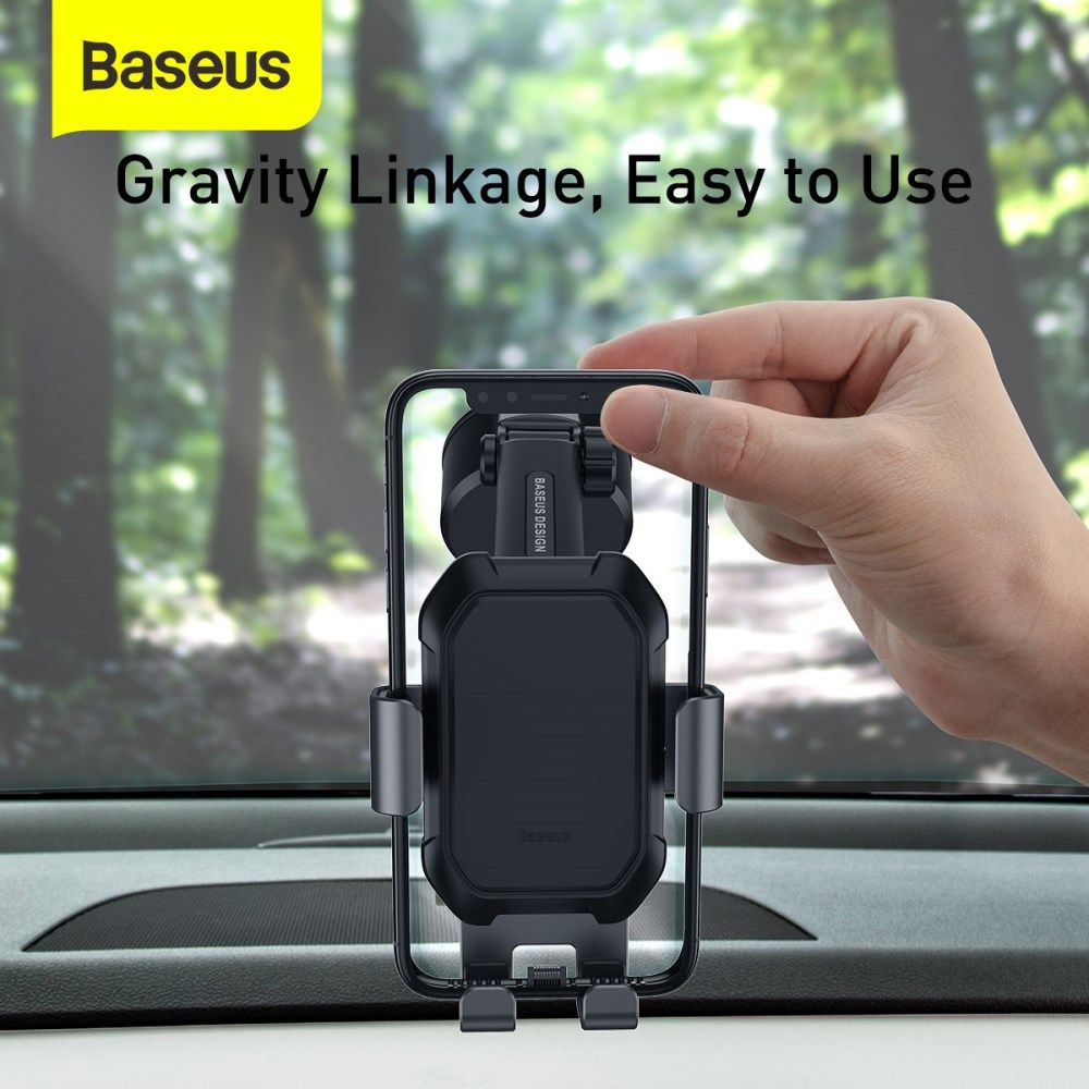 Baseus Tank Gravity Raam/Dashboard Telefoonhouder met Zuignap Zwart afbeelding 7