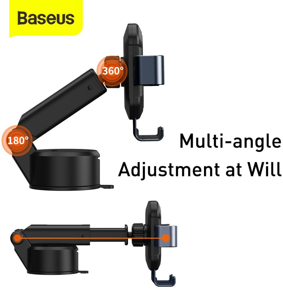 Baseus Tank Gravity Raam/Dashboard Telefoonhouder met Zuignap Zwart afbeelding 9