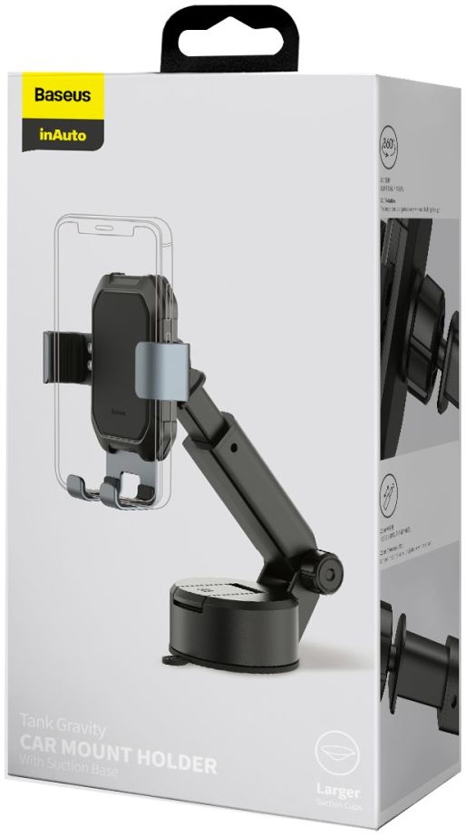 Baseus Tank Gravity Raam/Dashboard Telefoonhouder met Zuignap Zwart afbeelding 17