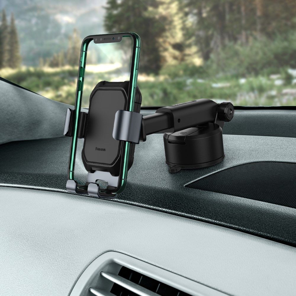 Baseus Tank Gravity Raam/Dashboard Telefoonhouder met Zuignap Zwart afbeelding 3