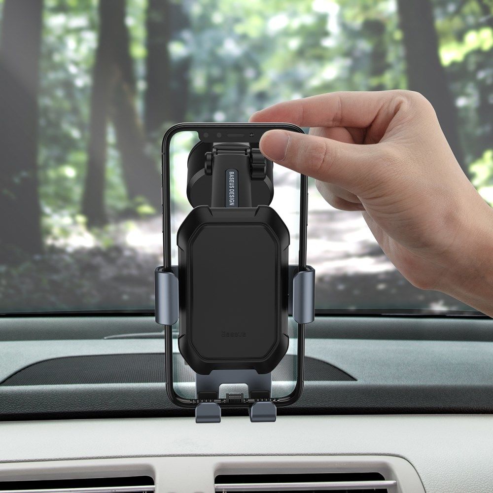 Baseus Tank Gravity Raam/Dashboard Telefoonhouder met Zuignap Zwart afbeelding 8